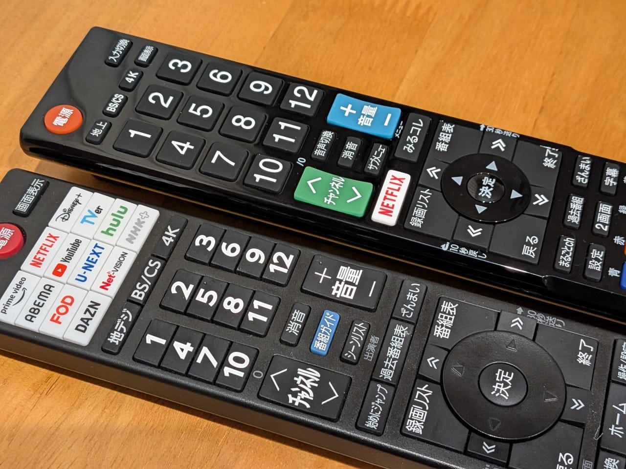 純正リモコンとERC-TV02XBK-TOの比較